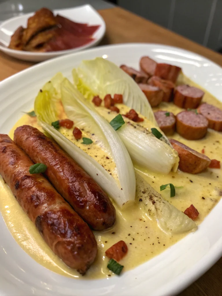 Fondue d’Endives aux Saucisses Fumées
