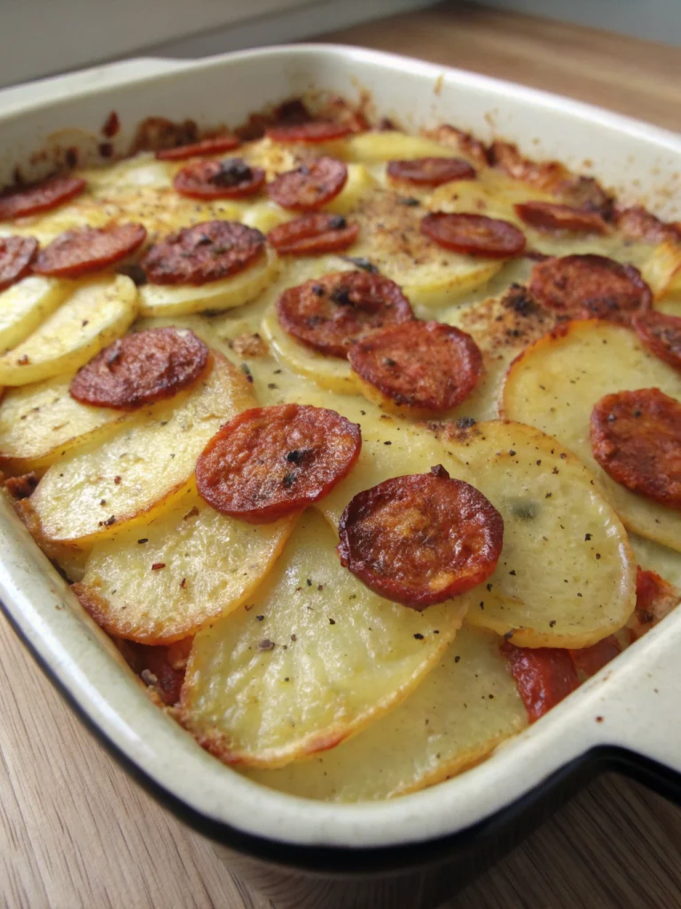 Gratin de pommes de terre au chorizo épicé