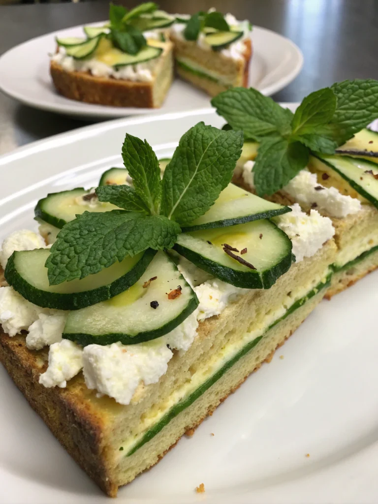 cake courgettes chevre menthe