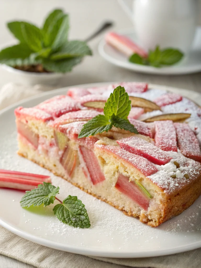 gâteau rhubarbe léger