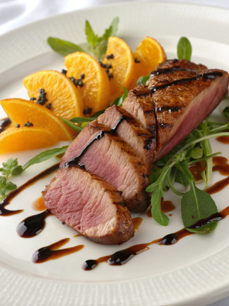 magret de canard à l'orange et au vinaigre balsamique
