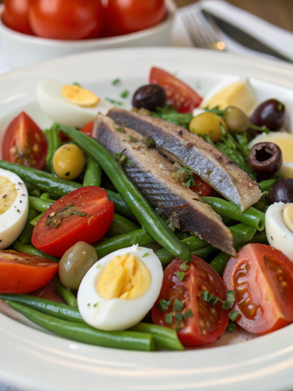 Préparation Salade Niçoise