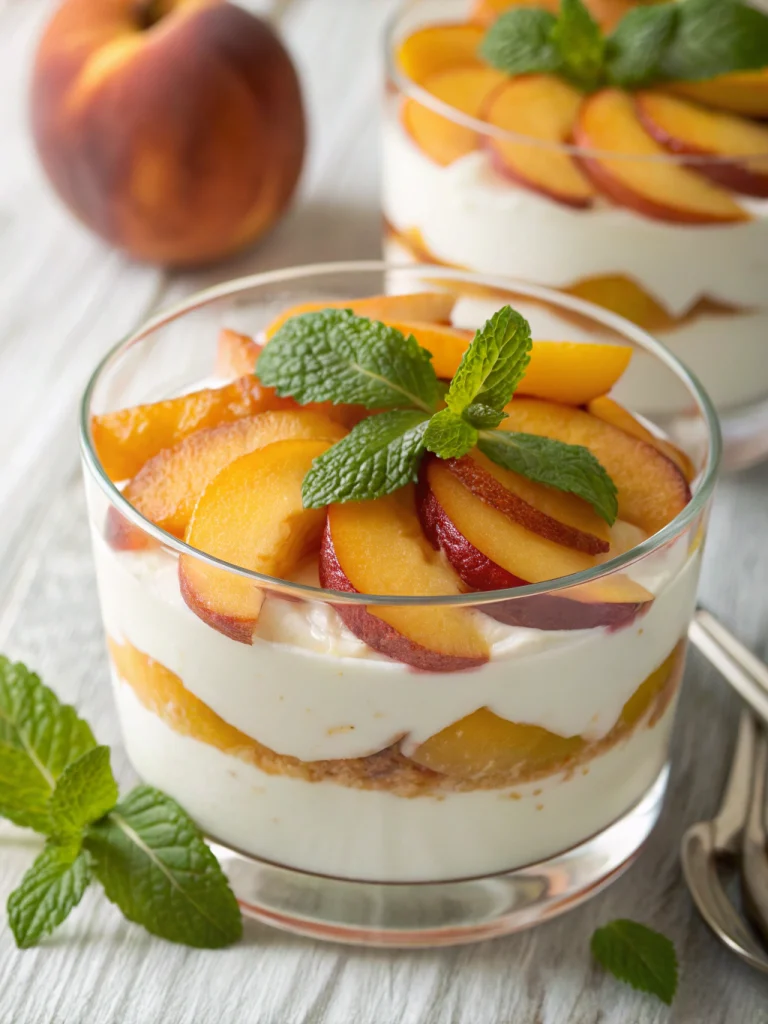 verrine fromage blanc pêche