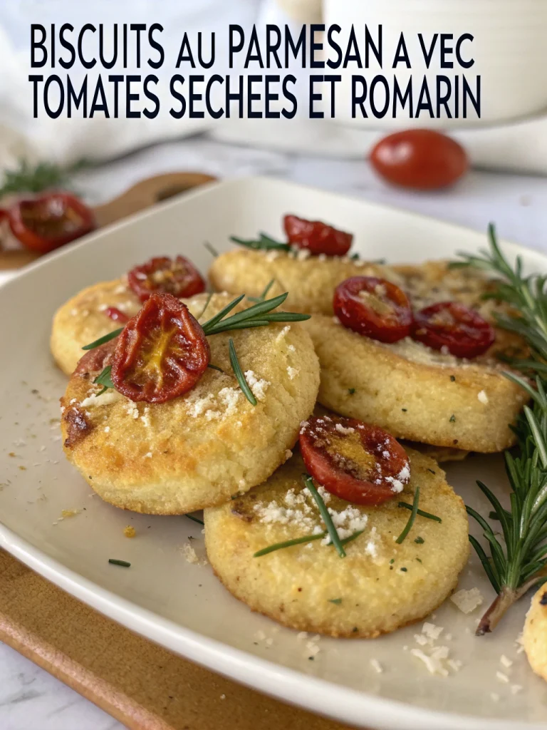 Biscuits au Parmesan avec Tomates Séchées et Romarin