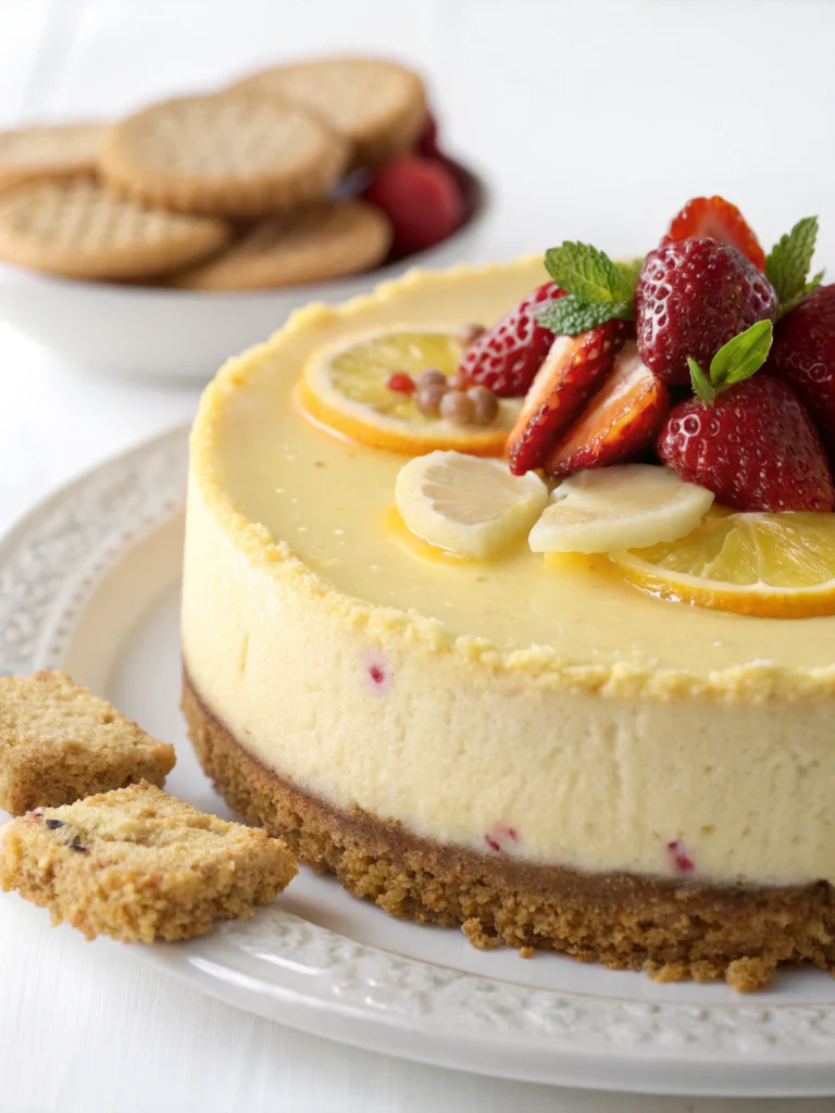 Cheesecake citron croûte biscuit