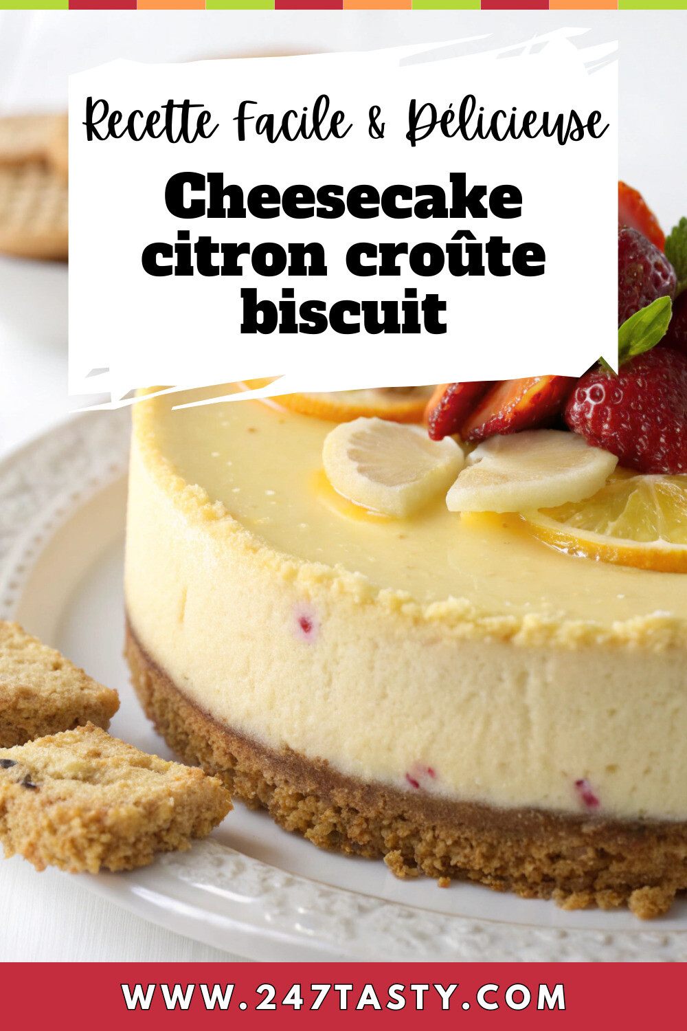 Cheesecake citron croûte biscuit pour Pinterest