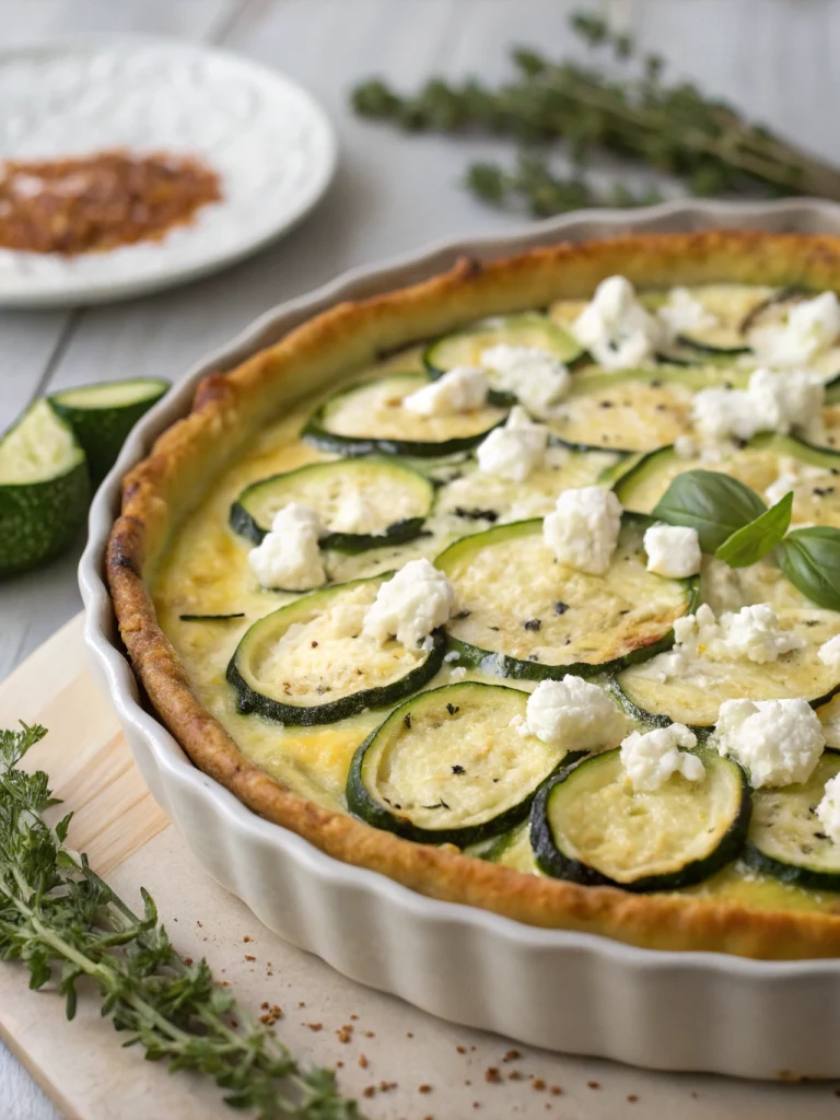 Clafoutis salé courgettes chèvre frais
