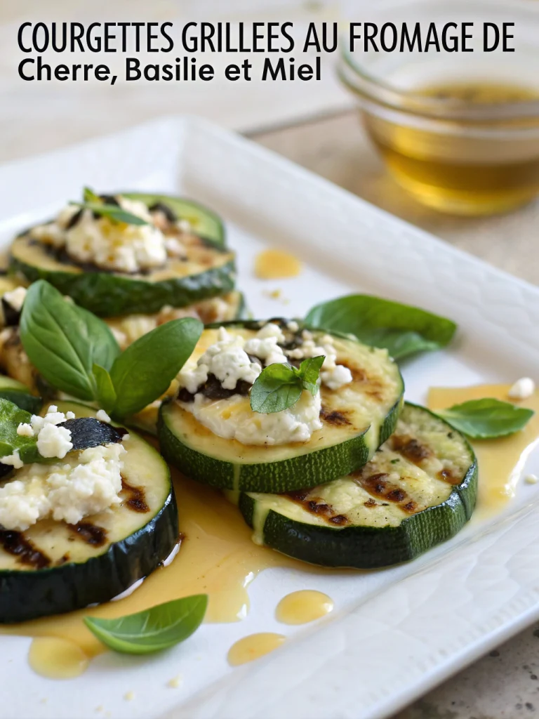 Courgettes Grillées au Fromage de Chèvre, Basilic et Miel