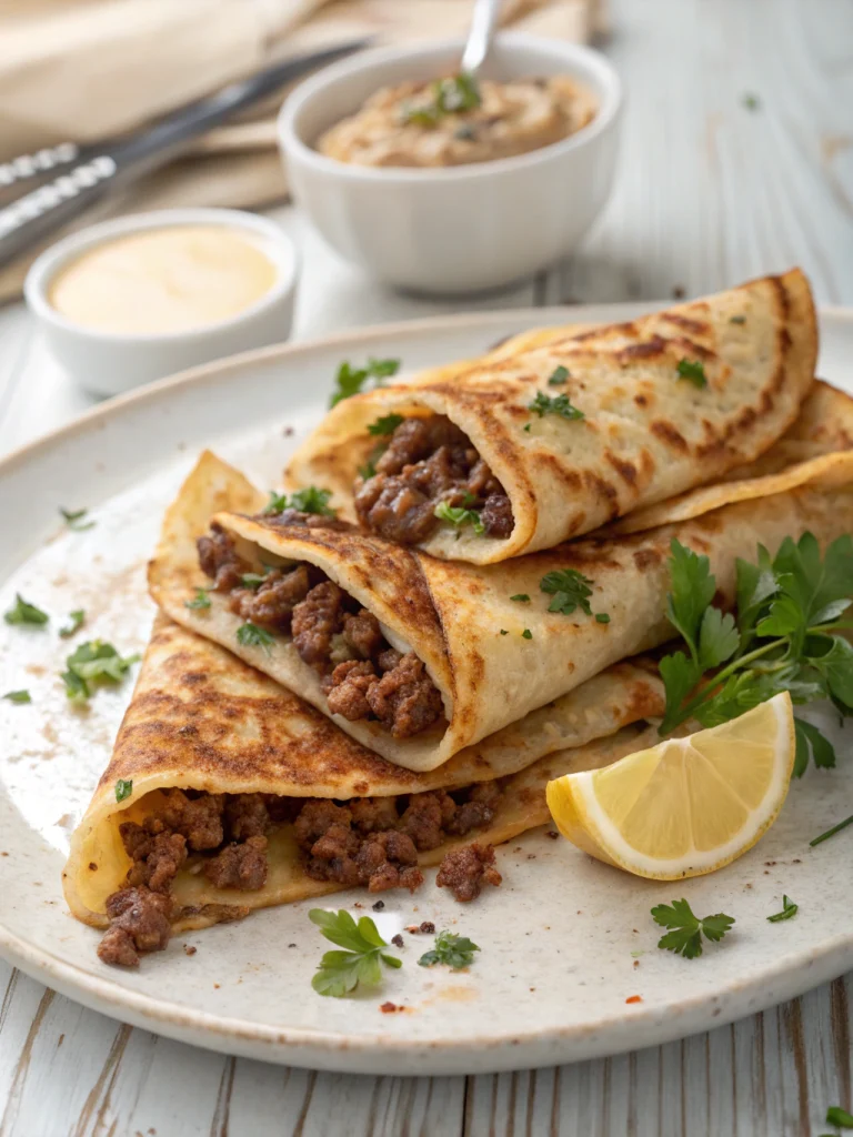 Crêpes Salées à la Viande Hachée