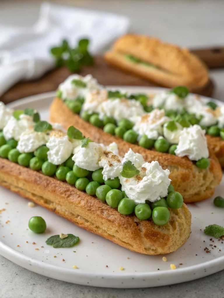 Éclairs petit pois chantilly chèvre