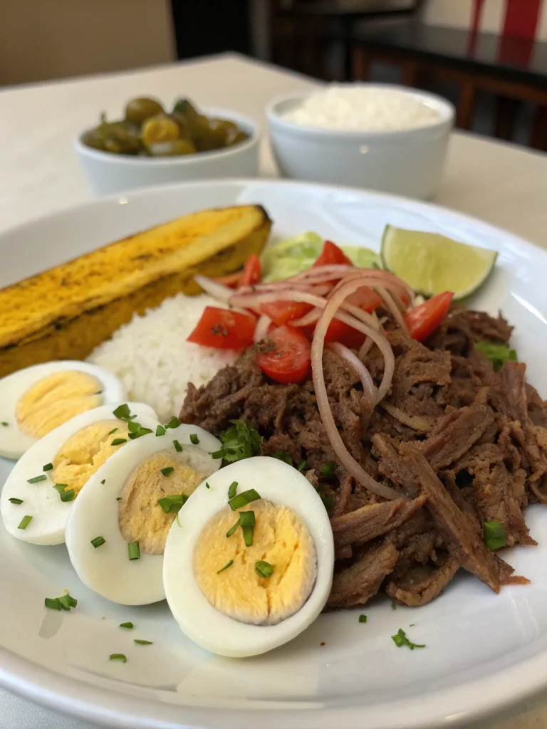 Effiloché de Boeuf à la Cubaine