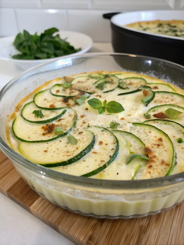 Flan léger courgettes & fromage blanc