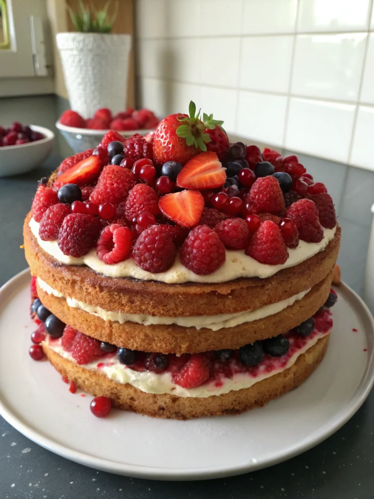 Gâteau au yaourt fruits rouges