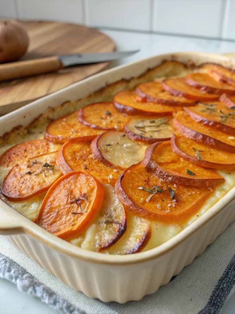 Gratin doux aux patates sucrées