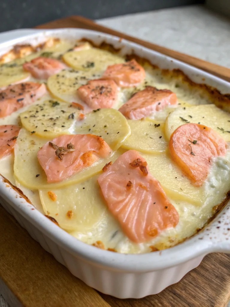 Gratin pommes terre saumon béchamel