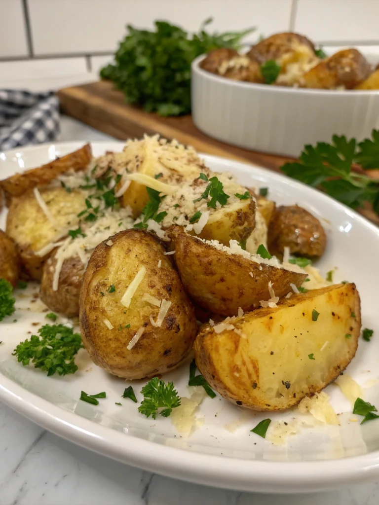 Pommes de Terre Cuites à l'Ail et au Parmesan
