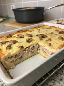 Quiche sans pâte thon et champignons