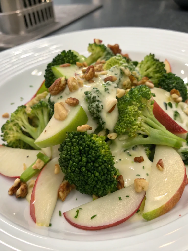 Salade brocoli et pomme sauce crémeuse