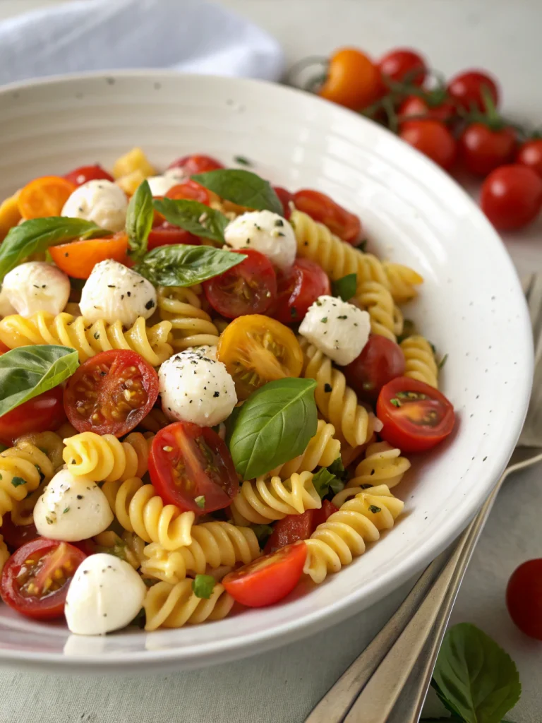 Salade de Fusilli, Tomates Cerises & Mozza