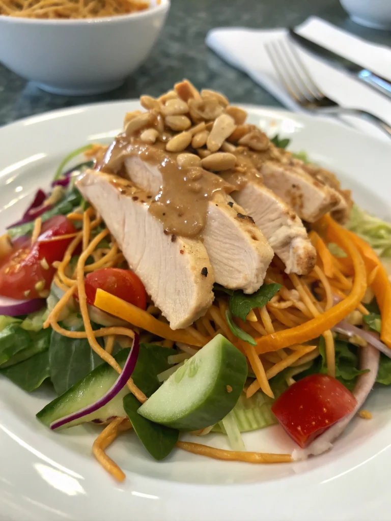 Salade poulet thaï sauce cacahuète