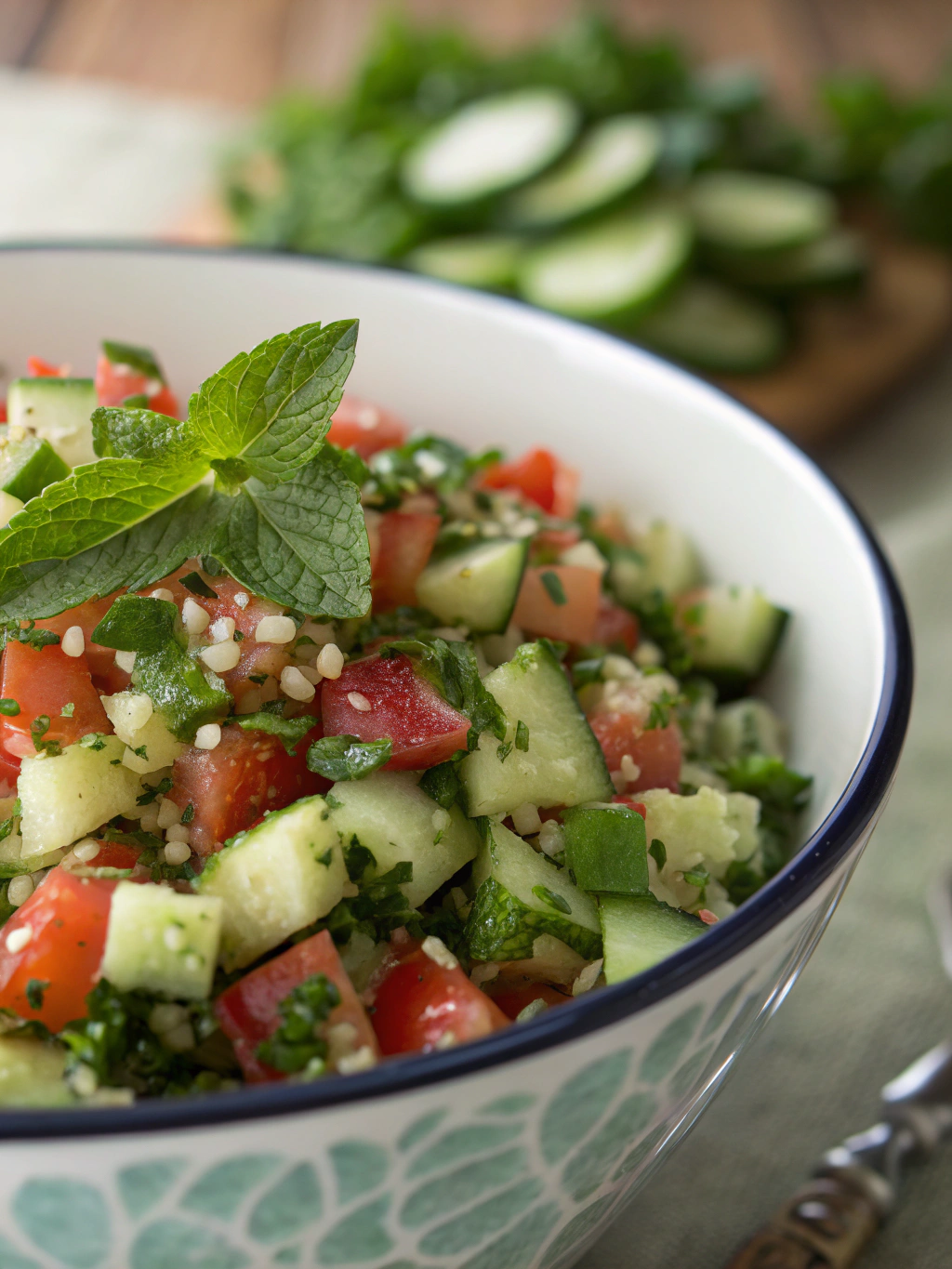 Taboulé au concombre et aux herbes fraîches 1