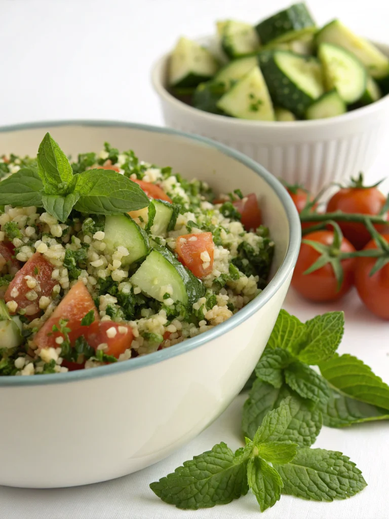 Taboulé au concombre et aux herbes fraîches