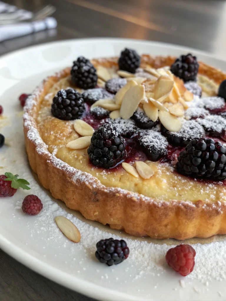 Tarte briochée aux mûres et à la crème d'amandes