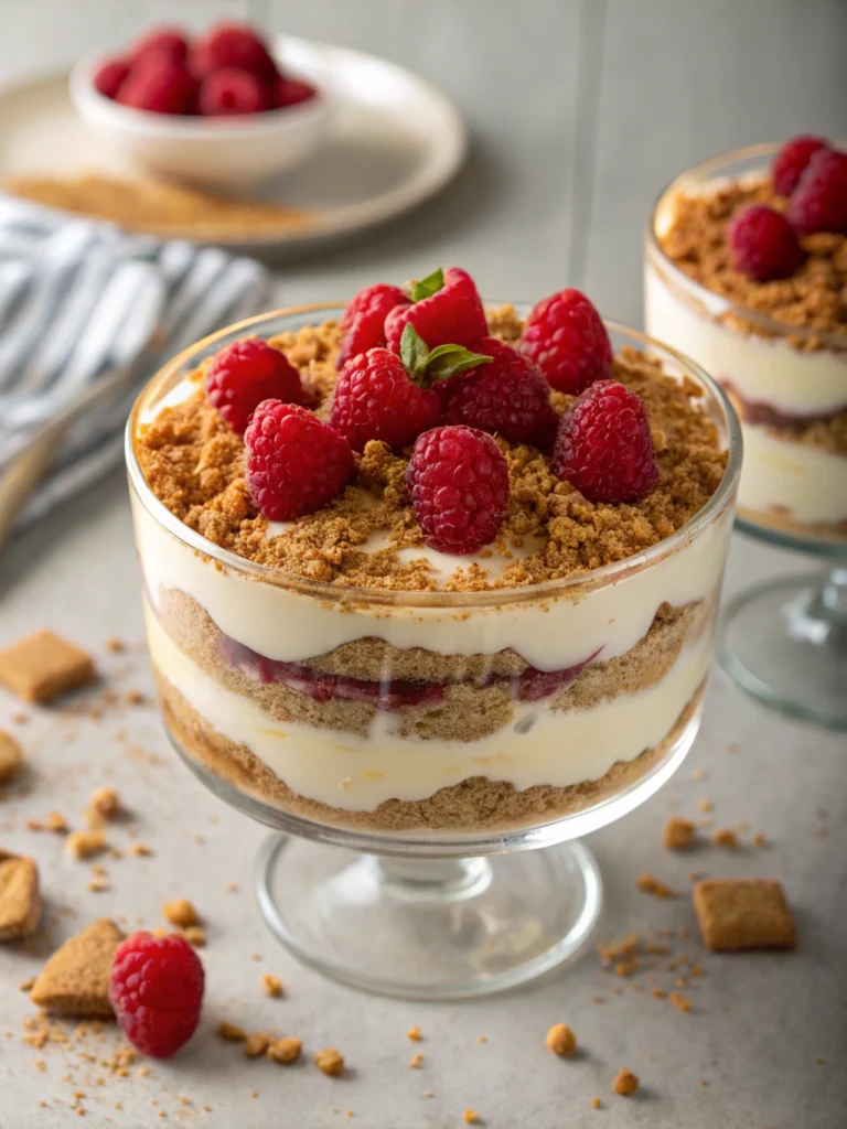 Tiramisu en verrine aux framboises et spéculoos