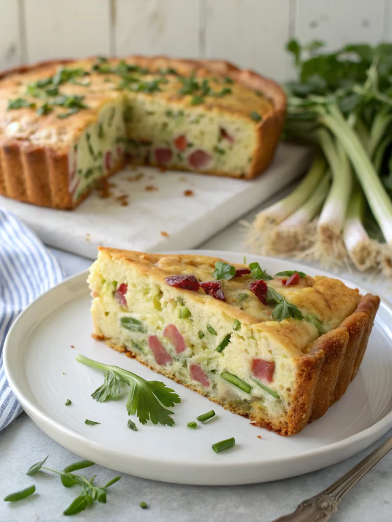 Cake salé aux poireaux et lardons