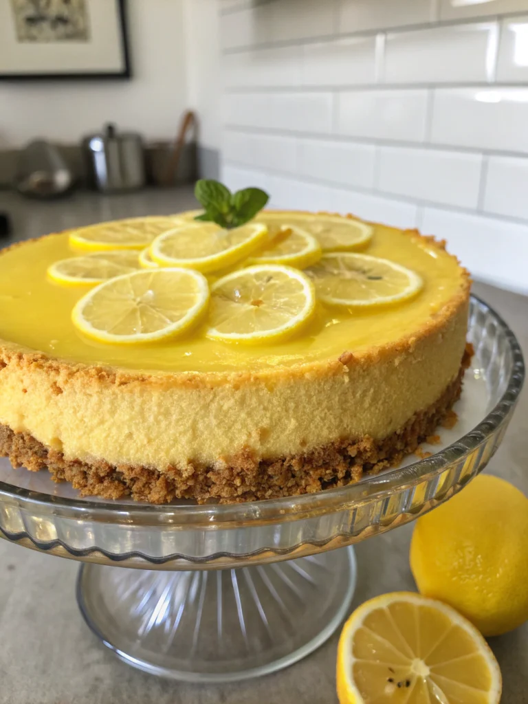 Cheesecake au citron avec croûte de biscuit