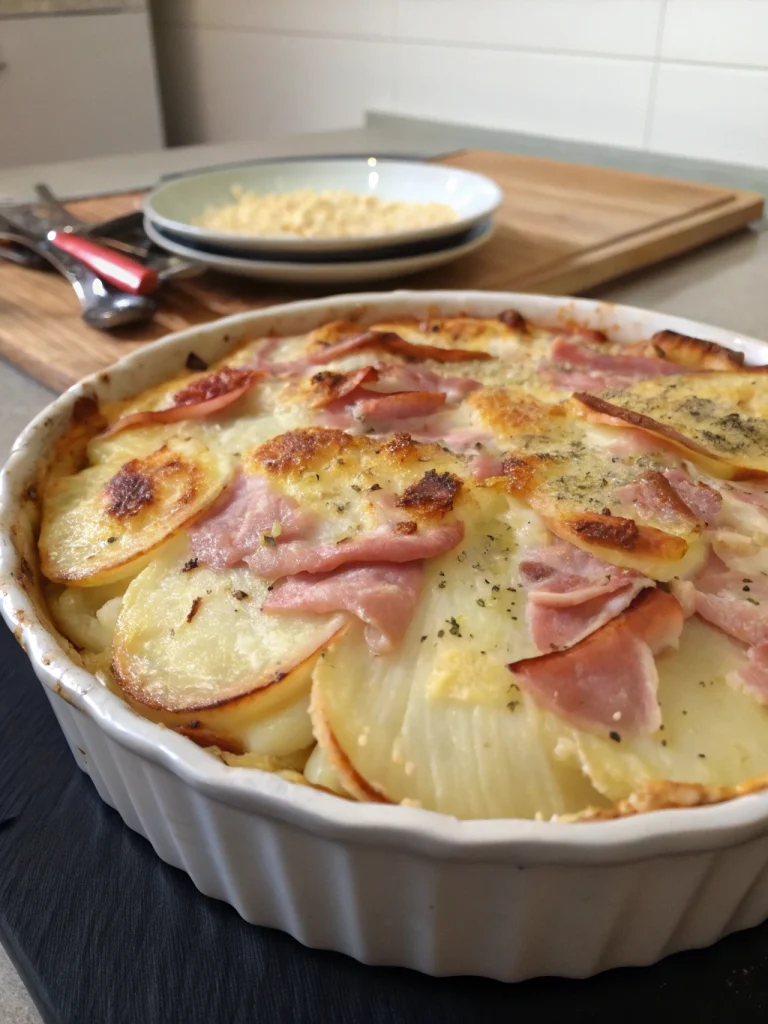 Gâteau de Pommes de Terre Gourmand au Jambon et Fromage Fondant