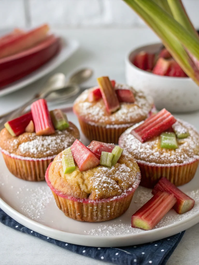 Muffins à la rhubarbe