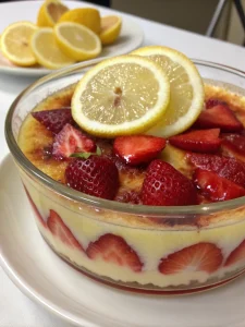 Pouding chômeur aux fraises et citron