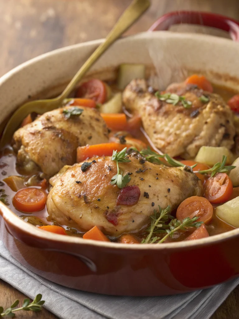 Poulet mijoté à la provençale