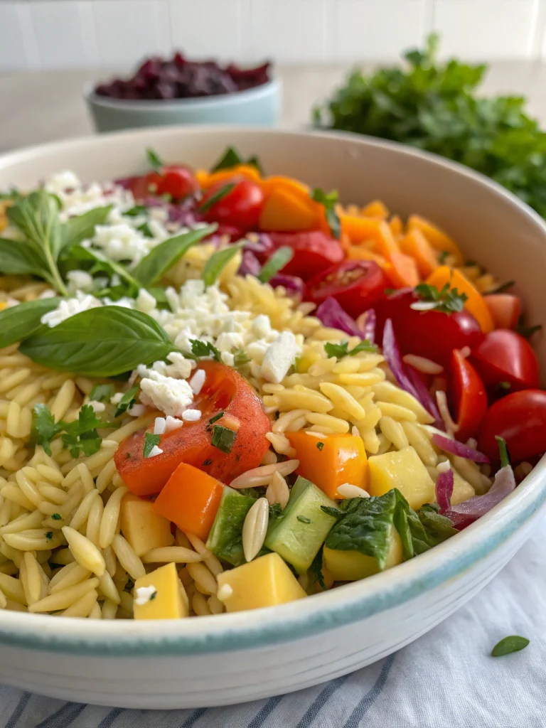 Salade d'orzo arc-en-ciel