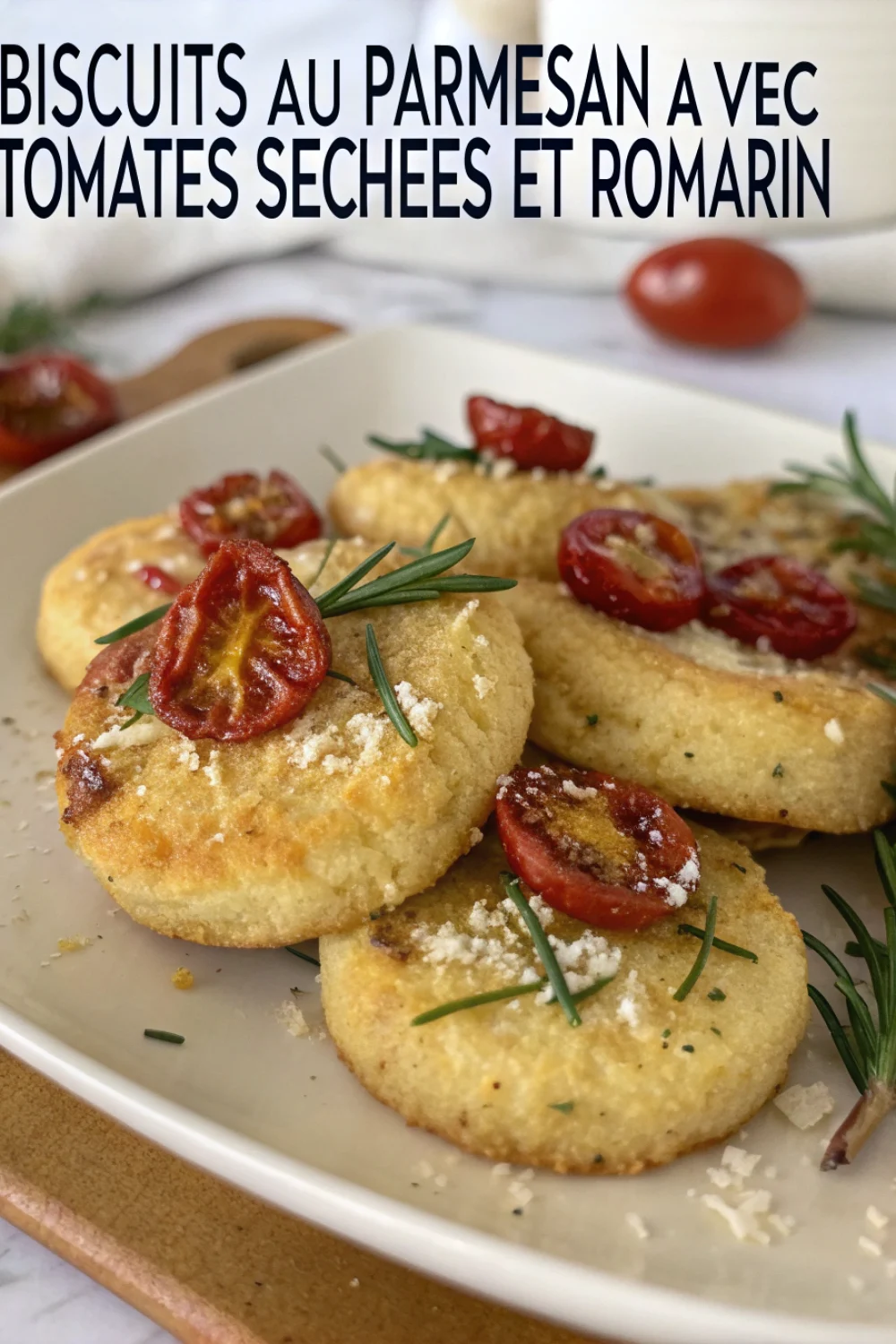 Biscuits au Parmesan avec Tomates Séchées et Romarin