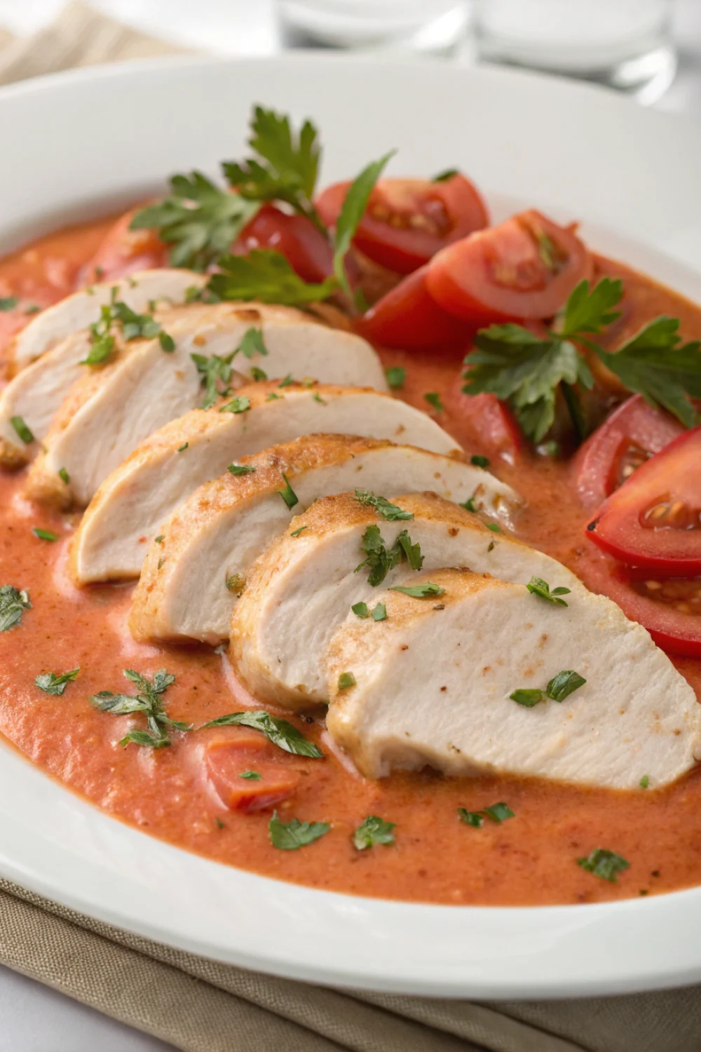 Blancs de Poulet à la Crème de Tomate