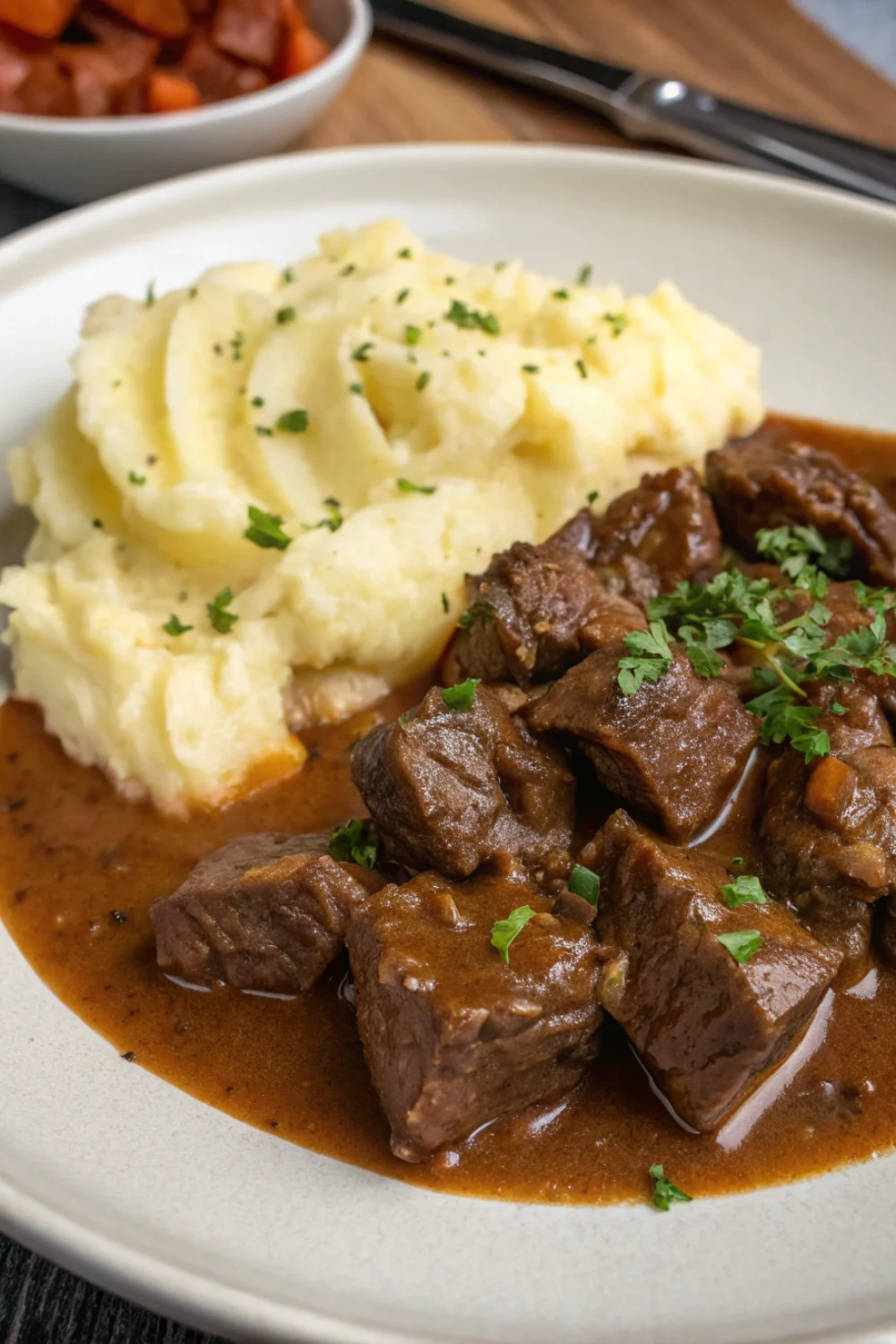 Bœuf Braisé en Sauce avec Purée Maison
