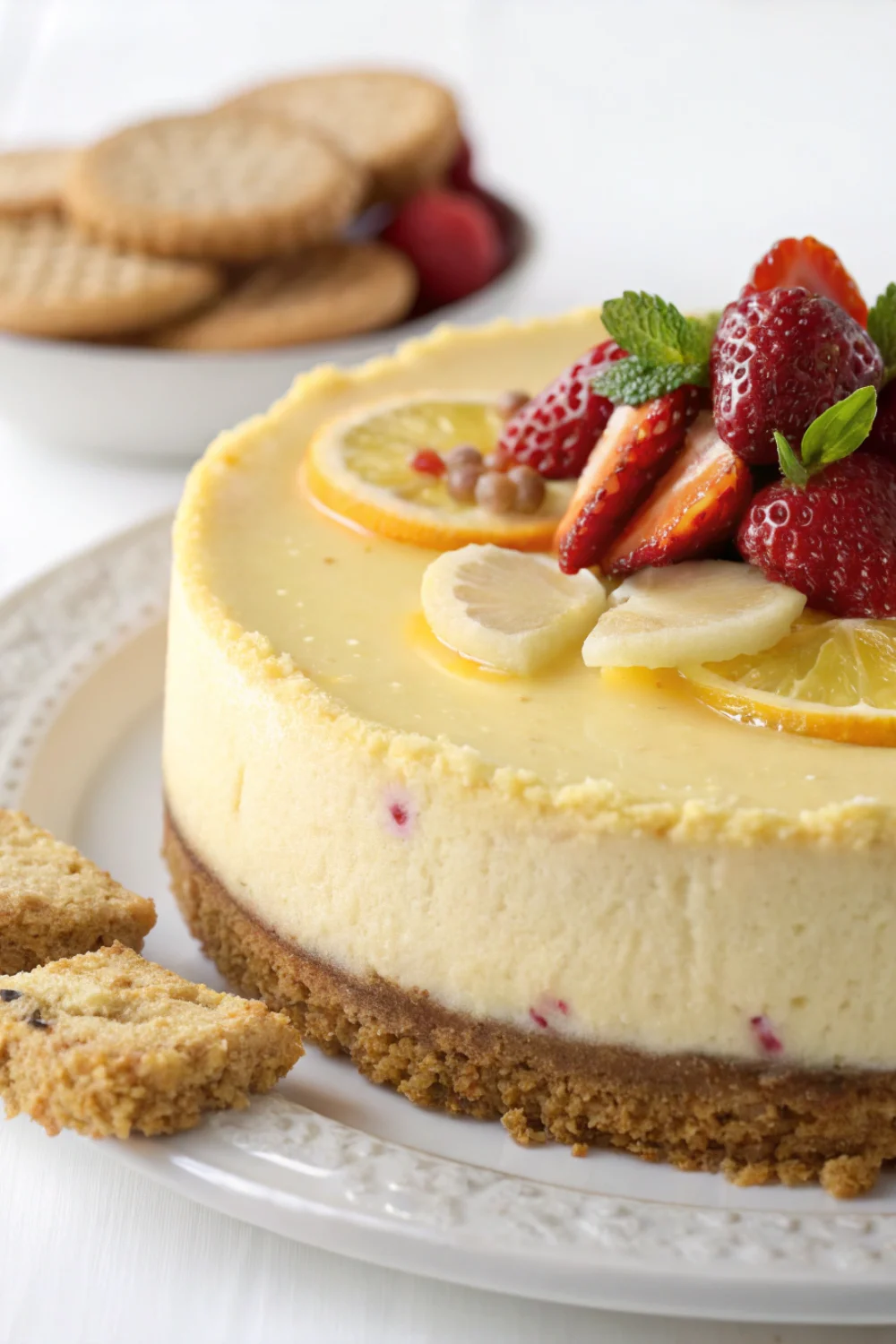 Cheesecake citron croûte biscuit