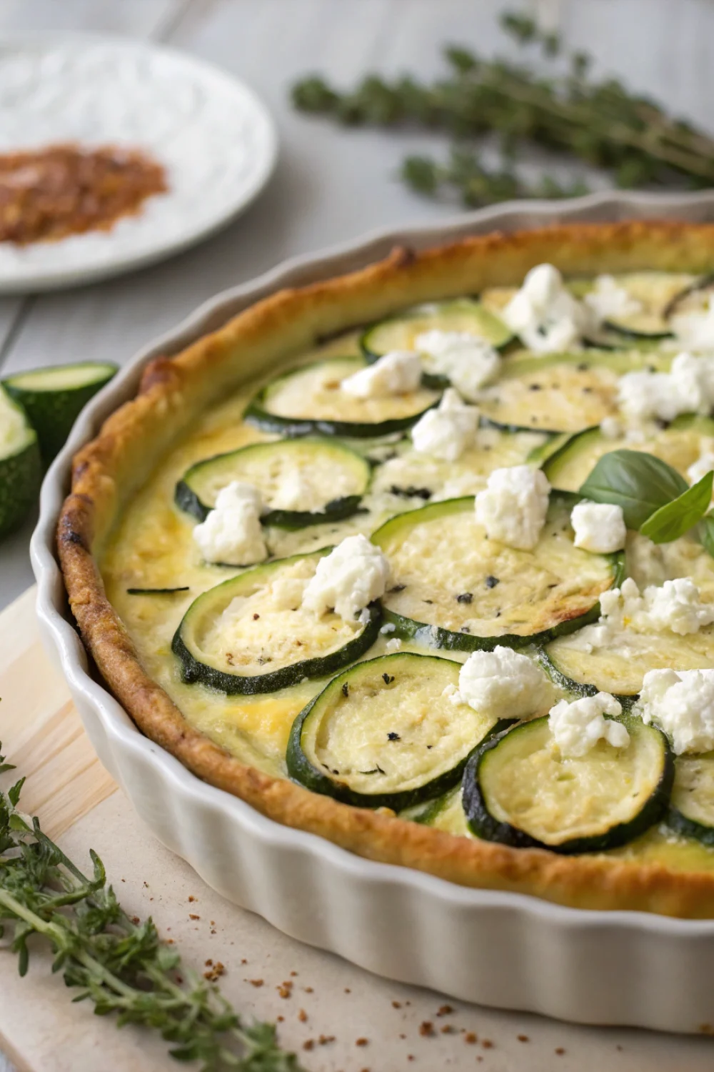 Clafoutis salé courgettes chèvre frais