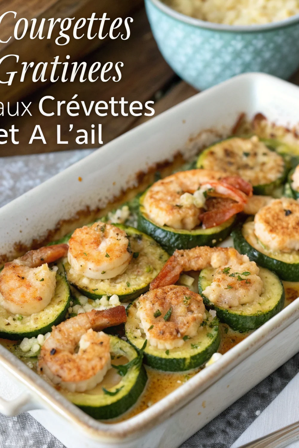 Courgettes Gratinées aux Crevettes et à l'Ail