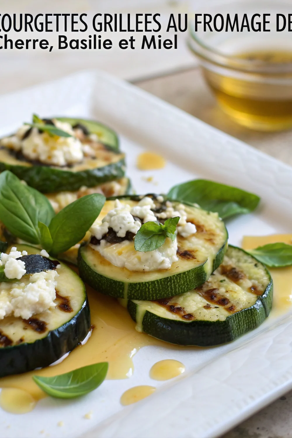 Courgettes Grillées au Fromage de Chèvre, Basilic et Miel