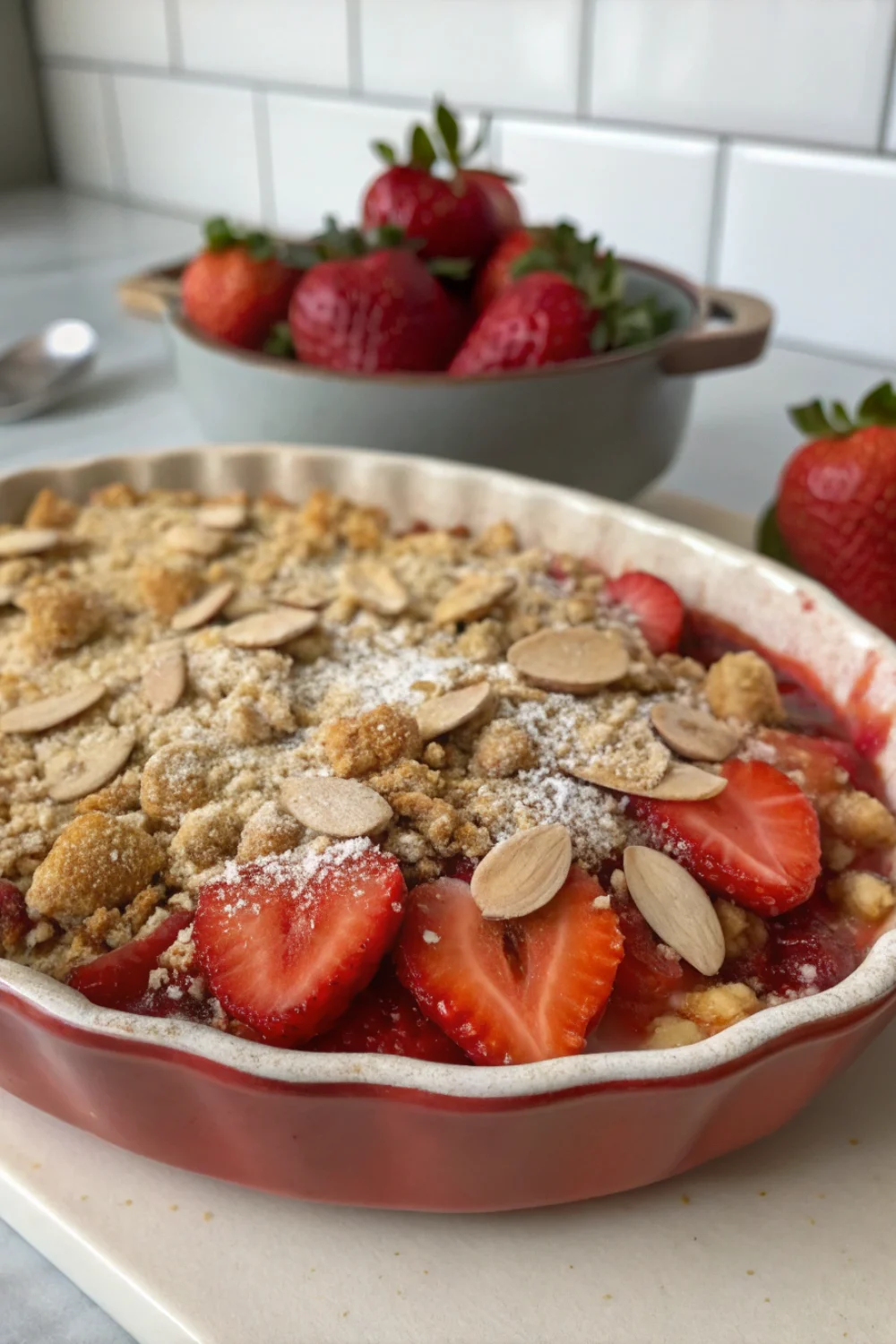 Crumble aux fraises à la poudre d'amande