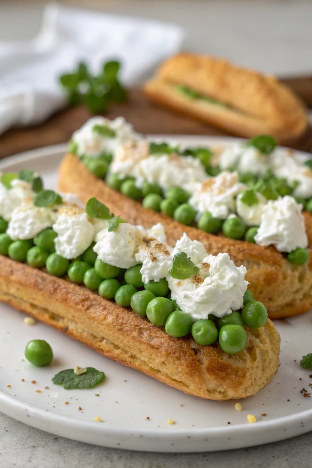 Éclairs petit pois chantilly chèvre