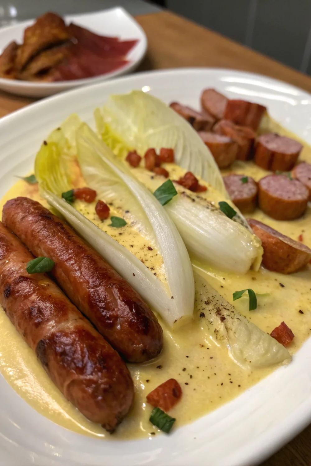 Fondue d’Endives aux Saucisses Fumées