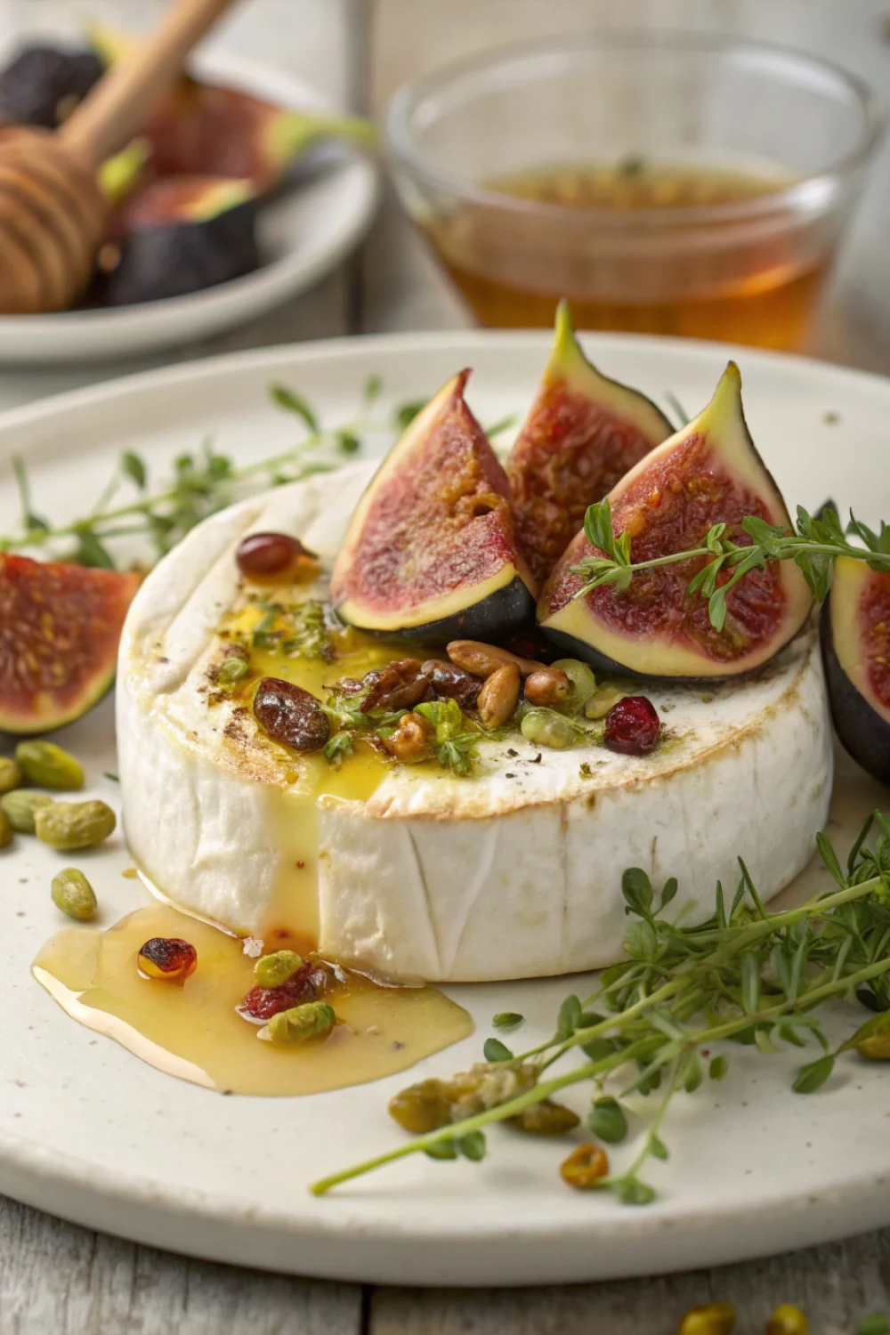 Fromage de Chèvre au Miel, Figues et Pistaches