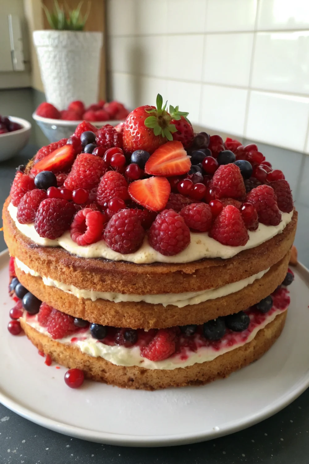 Gâteau au yaourt fruits rouges