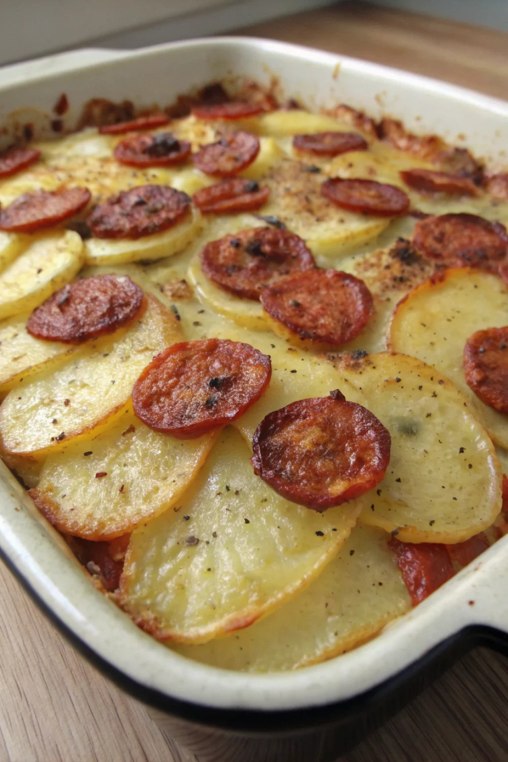 Gratin de pommes de terre au chorizo épicé