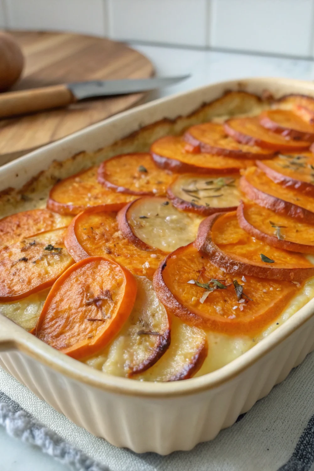 Gratin doux aux patates sucrées