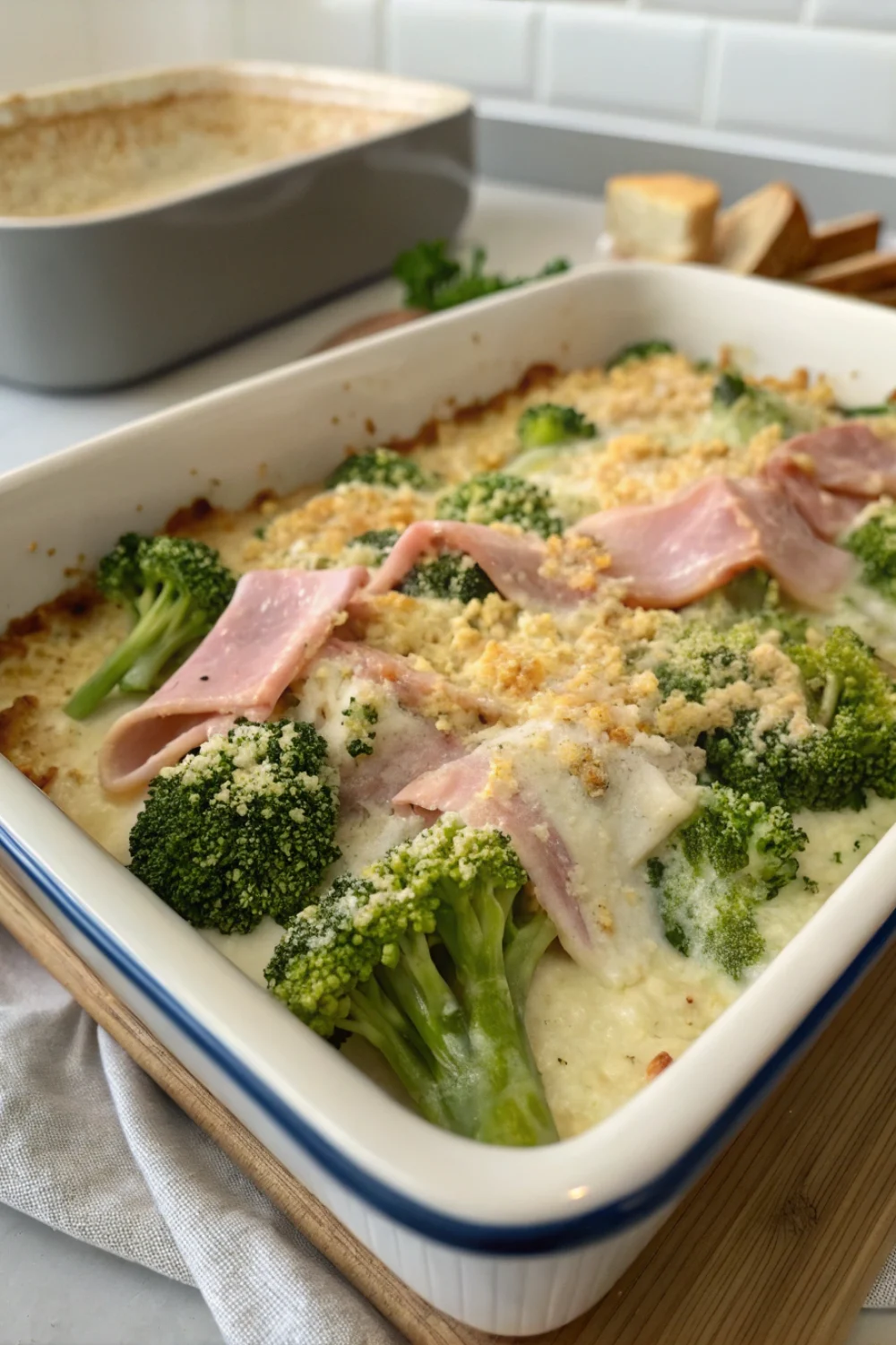 Gratin fondant aux brocolis et jambon